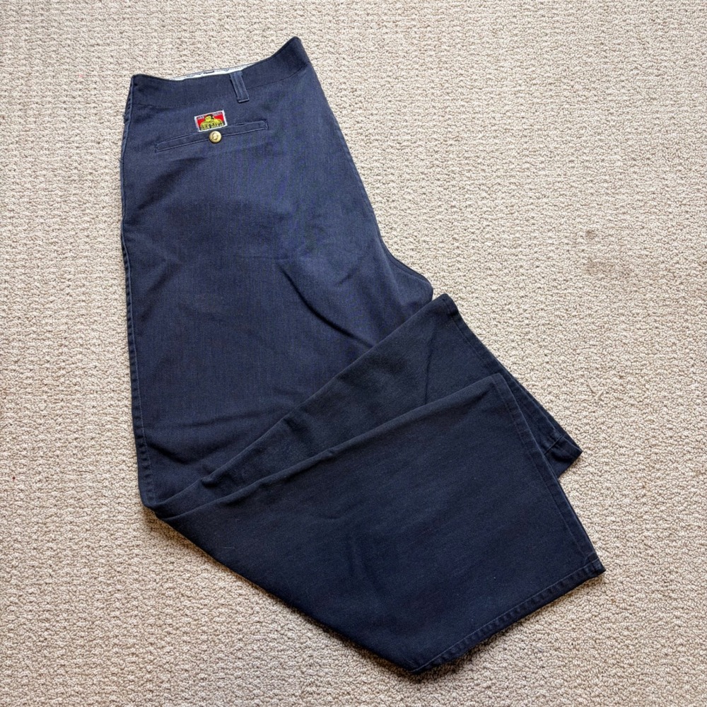 Ben Davis Vintage 40x31 Black Charcoal Pants Wide Leg Gorilla Logo Mens